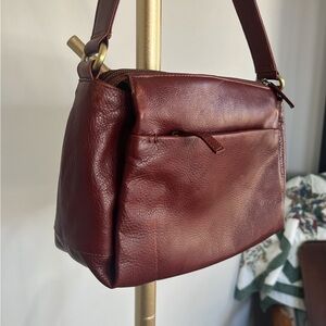 Derek Alexander Leather Shoulder Bag - Brown/Coffee
